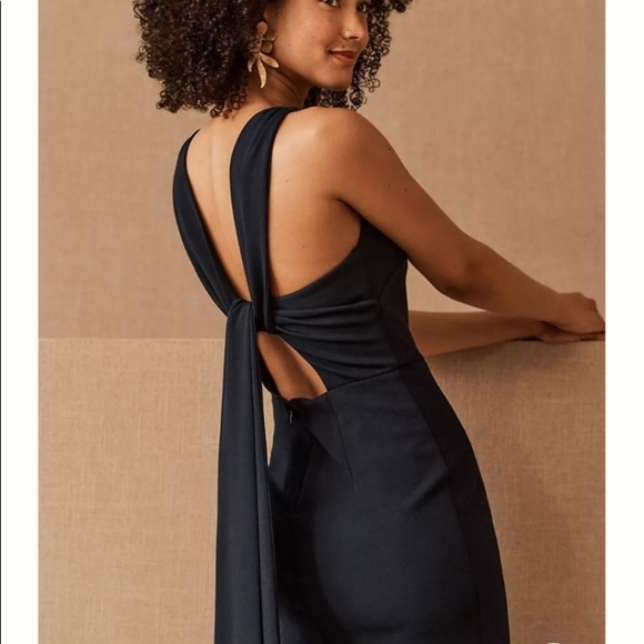 NWT BHLDN London Crepe Tie Back Dress Black Size 8 - Picture 5 of 17